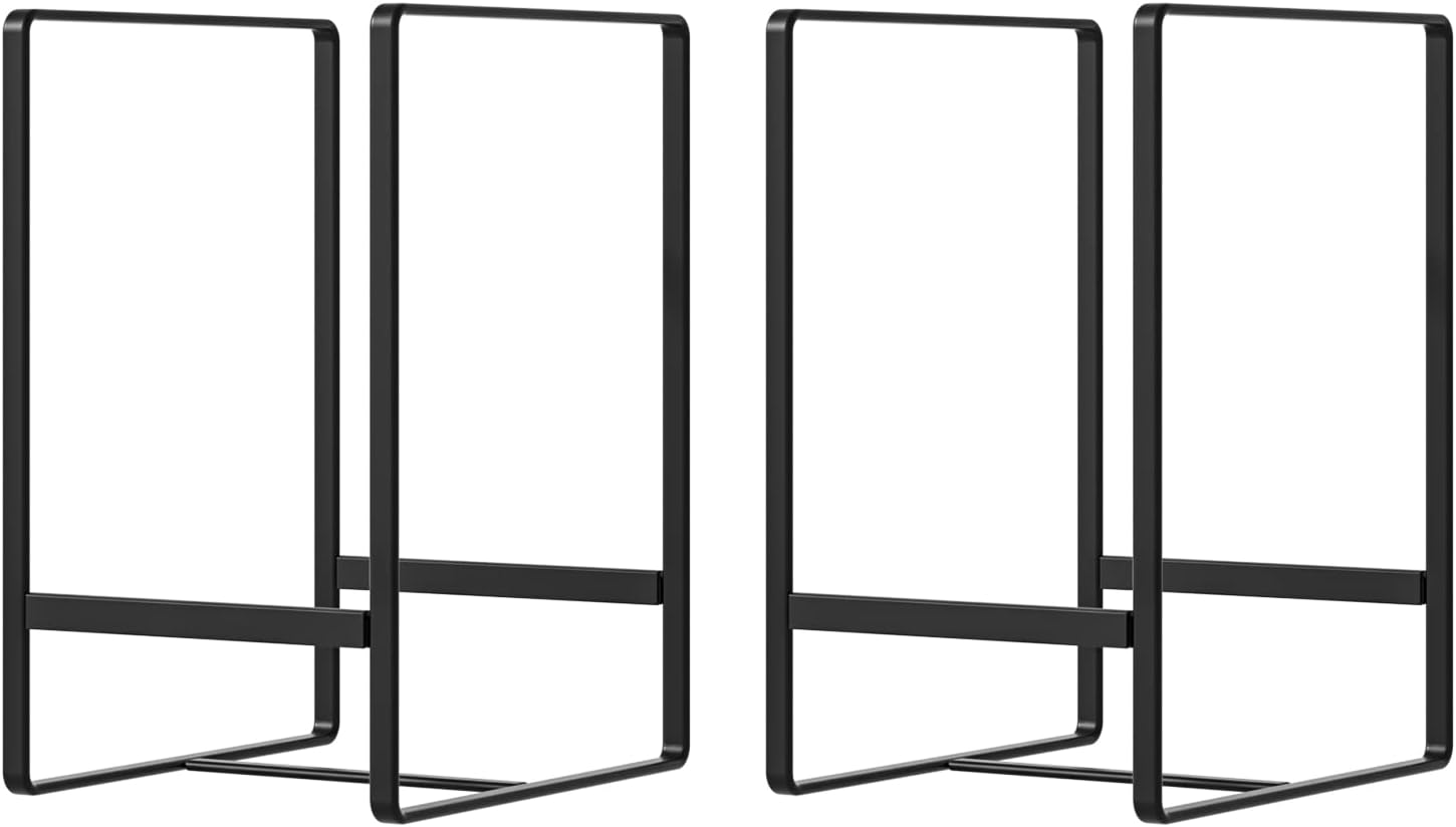 2 Pack Plate Holders Organizers 8 Slots Upright Cabinet Dish Drying Racks Metal Plate Stands (for 6In. 10In. Plates) Dish Organizers for Countertop and Cupboard(at Least 11.2in.Height) Black