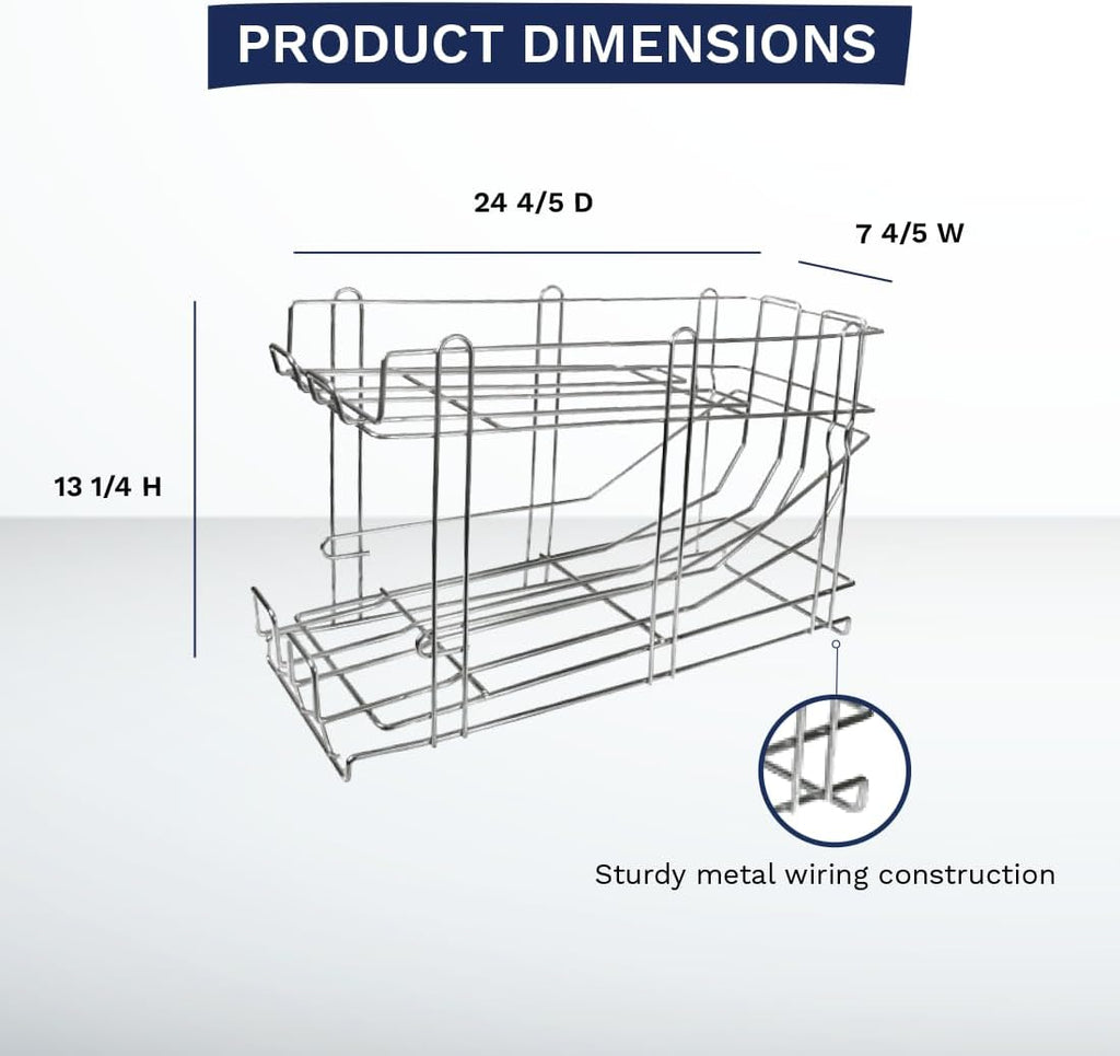 28W-171 FIFO Wire Can Rack, Holds (12) #5 Cans or (8) #10 Cans, Metal Construction, FIFO Design