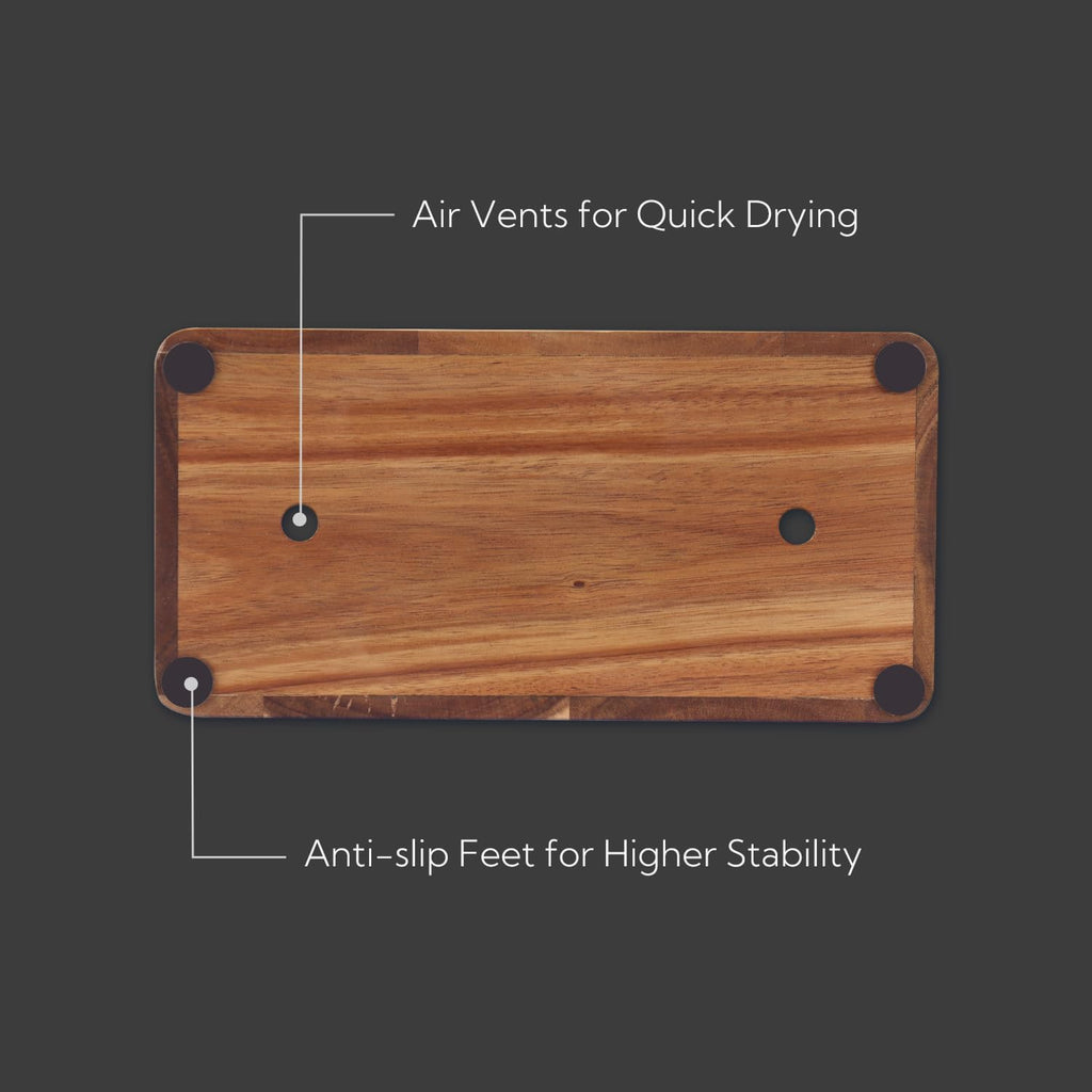 KITCHENDAO XL Acacia Wood Universal Knife Block with Slots for Scissors and Sharpening Rod, Safe, Space Saver Knives Storage Stand Display without Knives, Unique Slot Design to Protect Blade