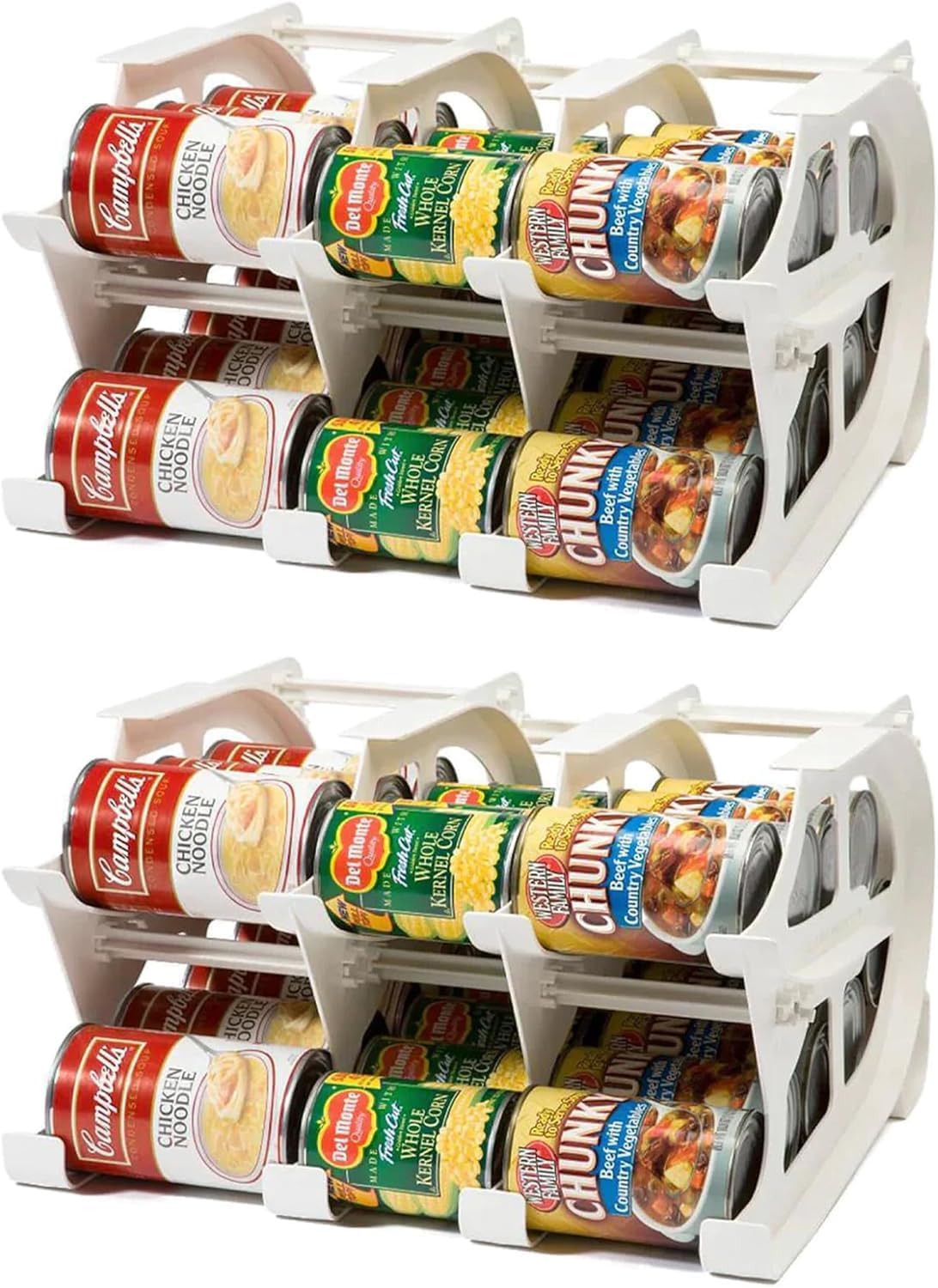 FIFO Pantry Storage Organizer Dispenser Rack for Canned Goods/Drinks, 54-Can Capacity