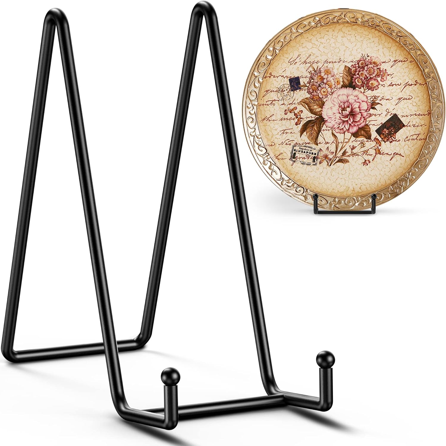 TR-LIFE 14 Inch Heavy Duty Plate Stand (2 Pack) - Metal Display Easel for Large Plates, Platters, Picture Frames, Signs, and Posters
