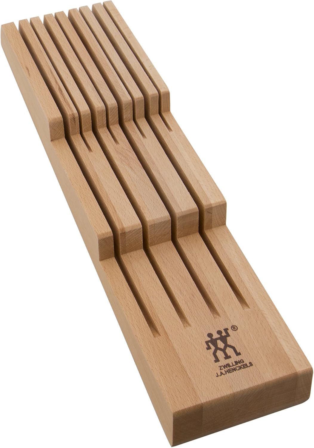 ZWILLING In-Drawer Knife Organizer, 8-Slot Beech Wood Knife Block for Kitchen Drawer Storage, Space-Saving Design